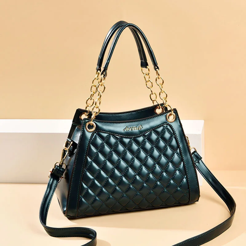 

Luxury Designer Handbags Diamond Lattice Chain Bag High Quality PU Leather Women Crossbody Bags Large Shoulder Messenger Bags