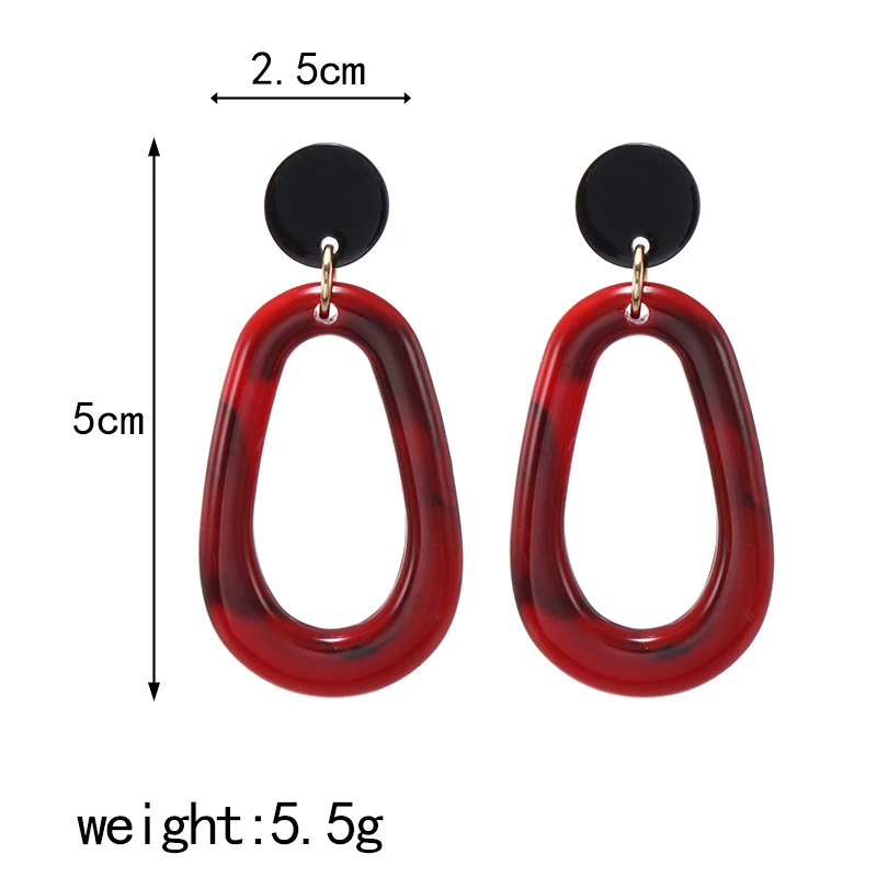 Корейские массивные геометрические акриловые серьги в форме яйца капли воды для