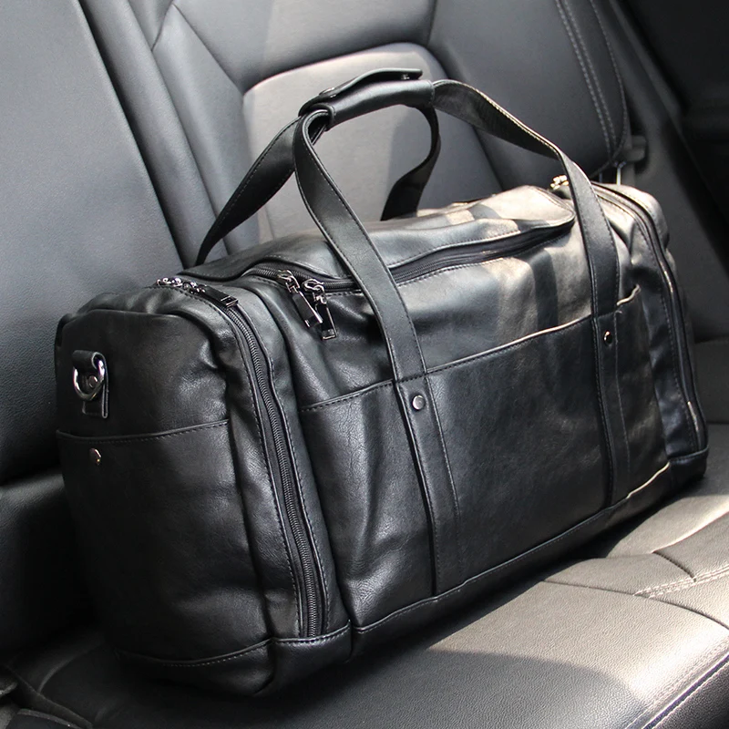 Модная большая кожаная мужская дорожная сумка короткий багаж для путешествий Органайзер для поездки Туризм Спортивная тренировочная сумка Bolsa De Viagem