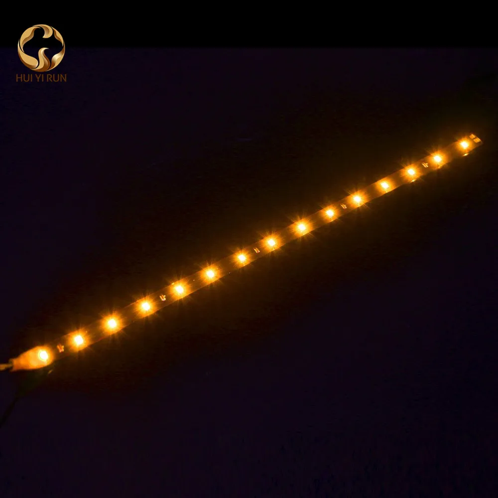 60cm Car LED patch strip light LED Strip Light High Power 12V Car DRL Lamp Waterproof LED Flexible string light - Испускаемый цвет: yellow