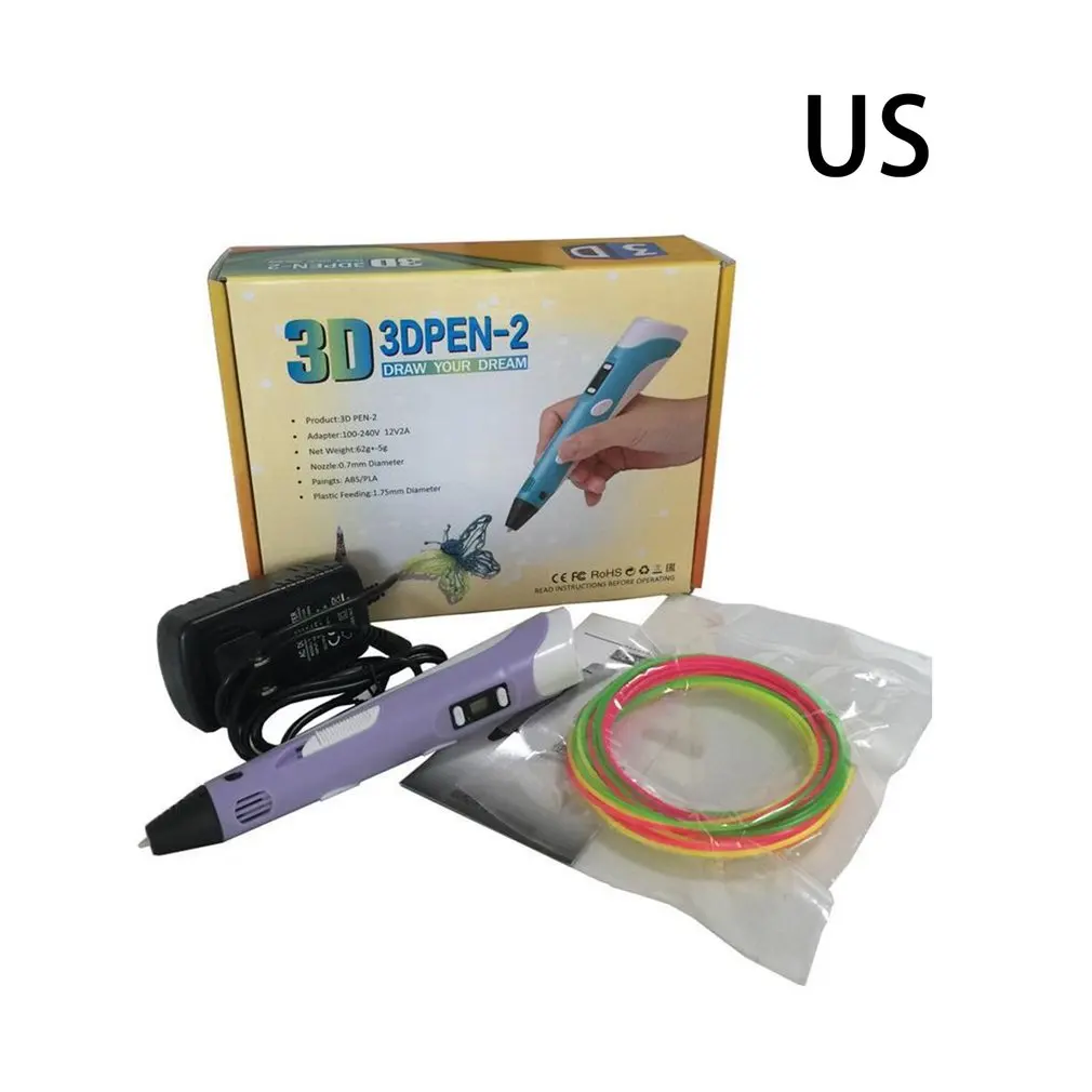 

3D Printing Pen 12V 3D DIY Pen Pencil 3D Drawing Pen Stift PLA Filament For Kid Child Education Hobbies Toys Birthday Gifts