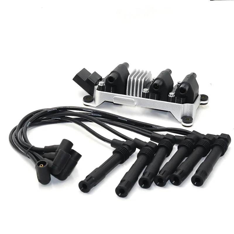 Катушка зажигания высокого напряжения для AUDI A4 A6 A8 VW Passat; Skoda SUPERB 078905104, 078905104A, 078905101, 078905101A, IIS261, CU1207 - Цвет: Coil and line