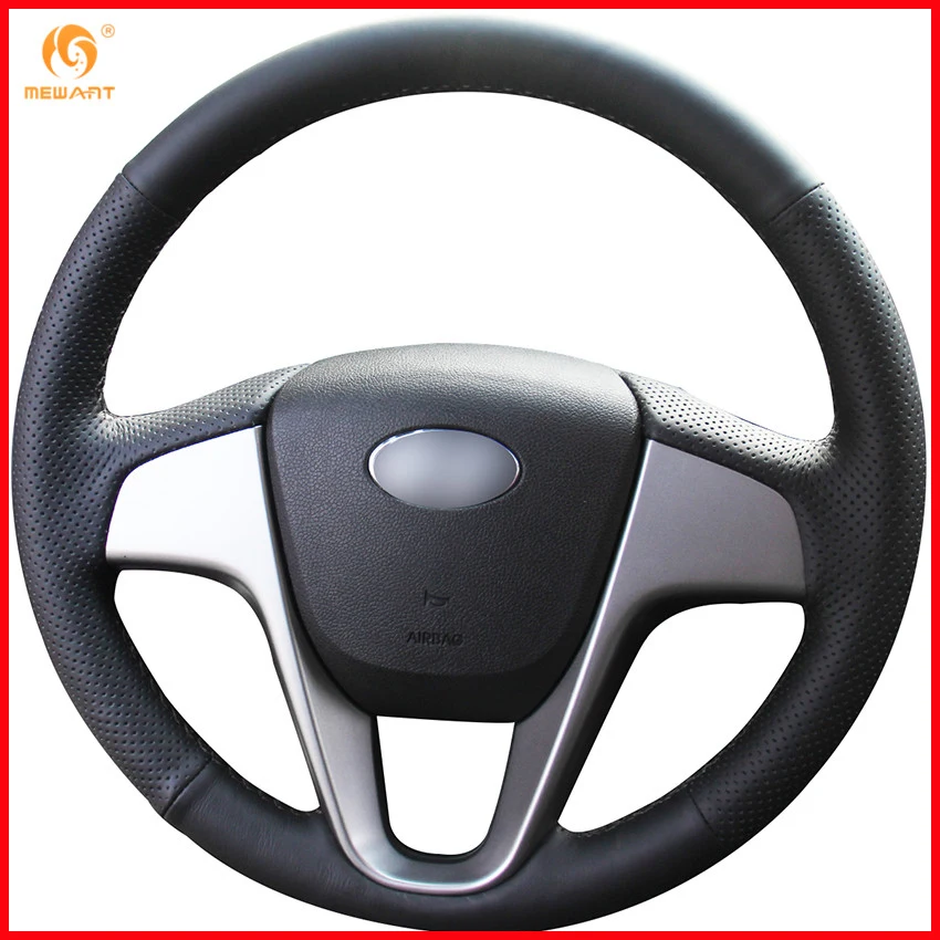 Чехол MEWANT из искусственной черной кожи для Hyundai Solaris 2010 2016 Verna i20 2009 2015 Accent|car steering