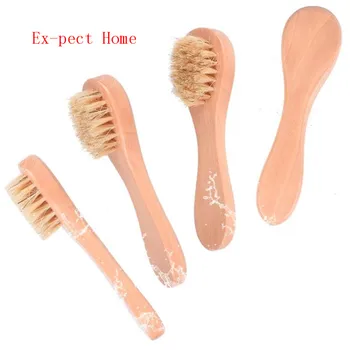 

200pcs Natural Boar Bristles Facial Brush Dry Skin Bath Spa Brush Remove Dead Skin Rub Face Nail Brush