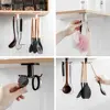 360 Degrees Rotated Kitchen Hooks Self Adhesive 6 Hooks Home Wall Door Hook Handbag Clothes Ties Bag Hanger Hanging Rack 1