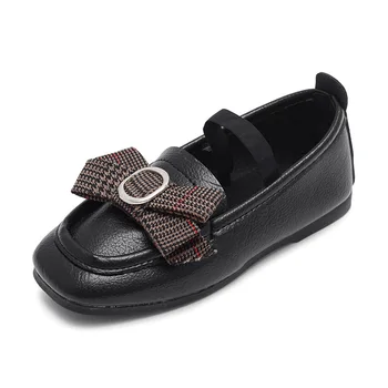 

Fashion Girls Shoes Chic Children's Leather Flats Bow-knot Classical Style Soft Kids Loafers Comfortable 2020 Brand New Autumn