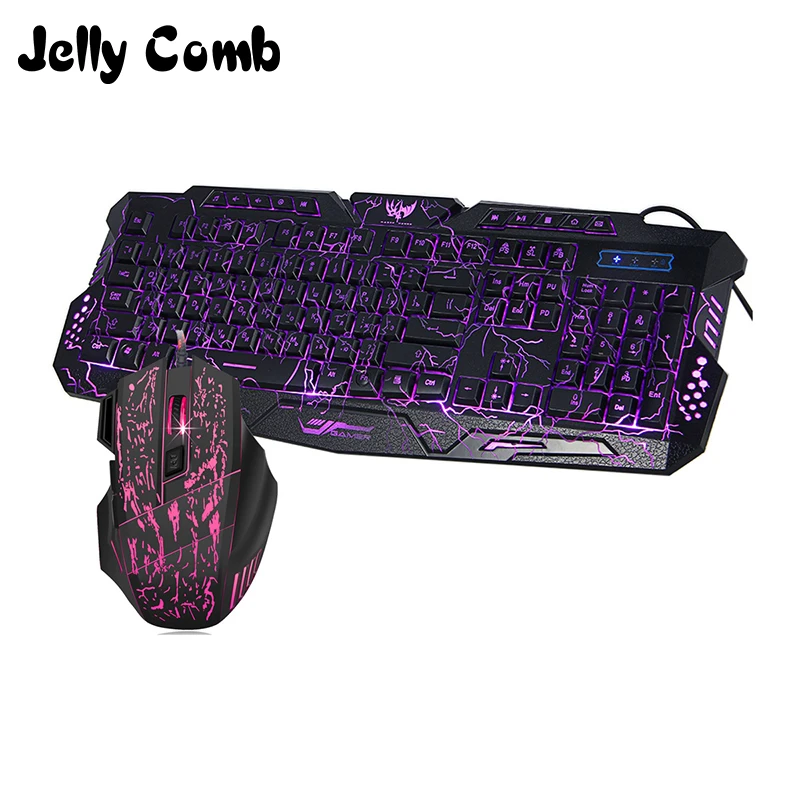 Игровая проводная клавиатура Jelly Comb с цветной подсветкой и русской