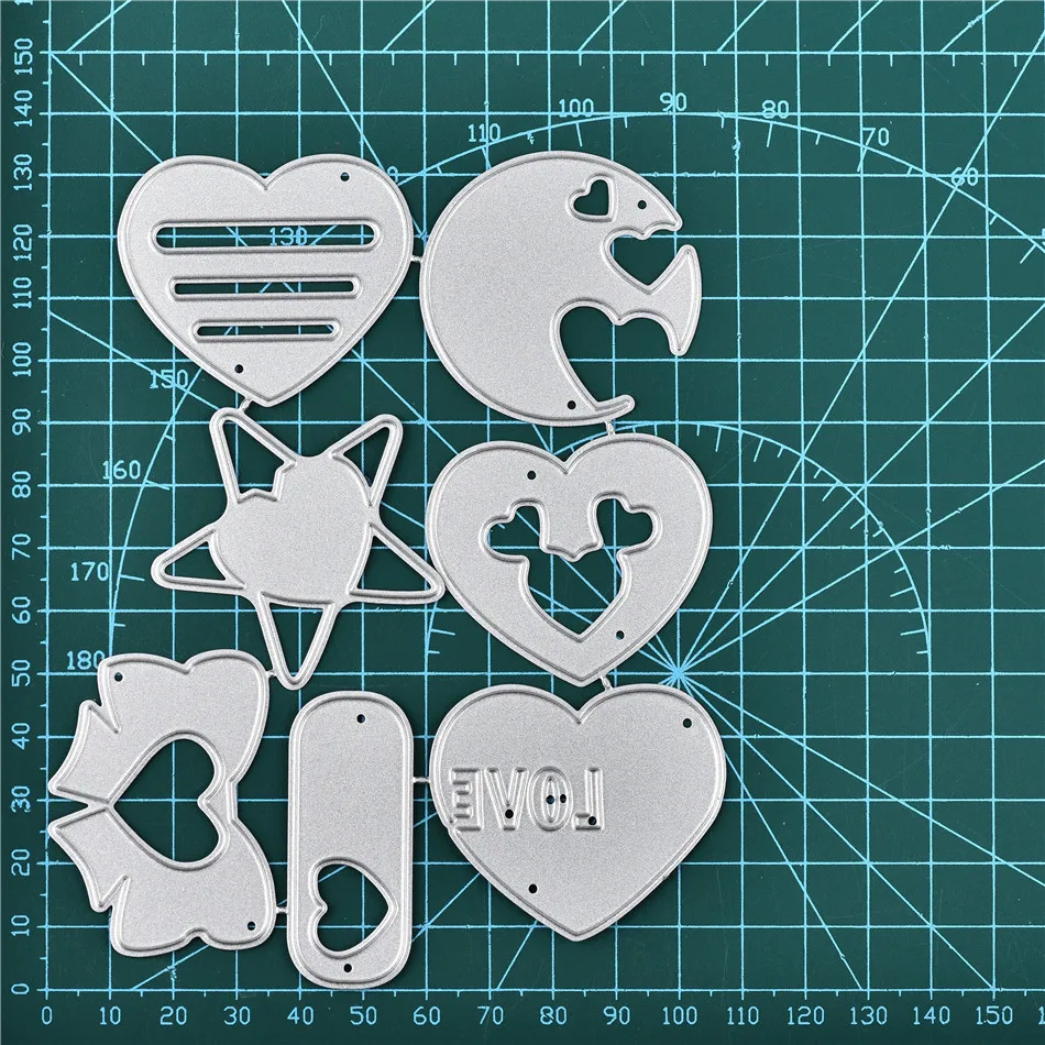 

DiyArts Craft Dies Scrapbooking Heart Star Metal Cutting Dies Decoration Album Die Cut Paper DIY Card Craft Embossing Stencil