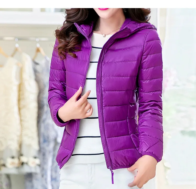 Зима Siyu весна и осень 85 тонкий бархатный пуховик женский короткий стиль с капюшоном приталенная укороченная куртка больших размеров