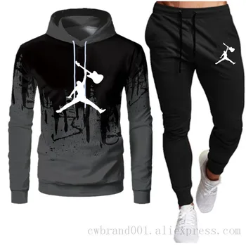 

Guitar Rock Casual Tracksuit Men 2 Pieces Sets Hooded Sweatshirts Spring Men's Clothes Pullover Hoodies Pants Suit Ropa Hombre