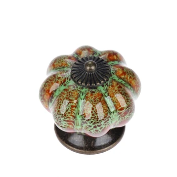 

10Pcs/Set Ceramic Knobs with Colorful Knobs and Pumpkin Handles Drawer Ceramic Pulls for Cabinets, Kitchen and Bathroom Cabinets