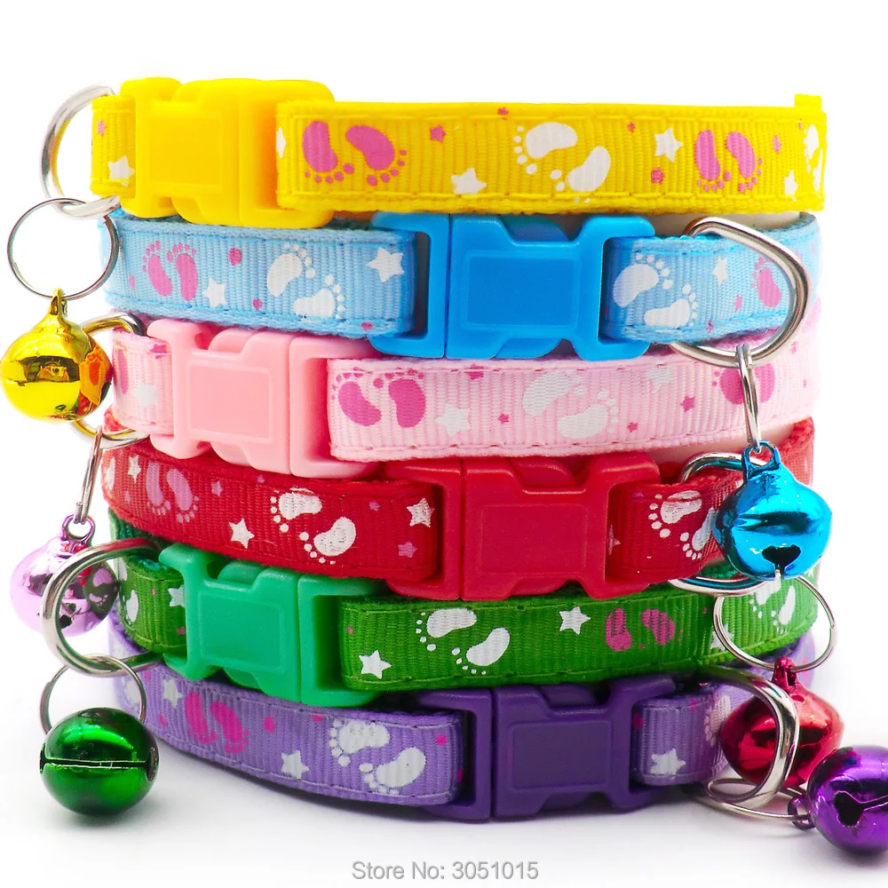 Wholesale 24Pcs With Bell Collars Delicate Safety Casual  Dog Collar Neck Strap Fashion Adjustable Camo Bell Pet Dog Collar