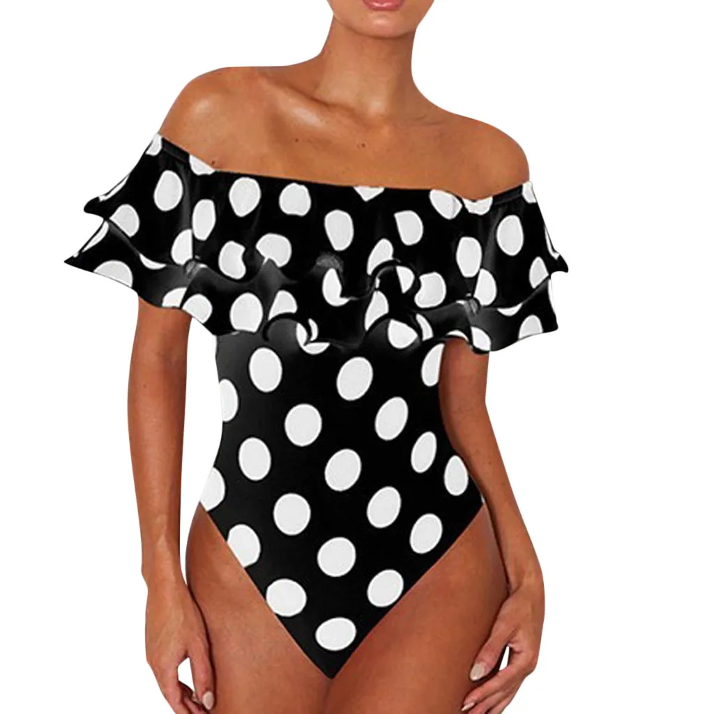 KANCOOLD 2019 Women Causal Swimsuit Sexy One-Piece High Waist Polka Dot Bathing Suit For Women Swimsuit Bikini Sets Swimwear 12