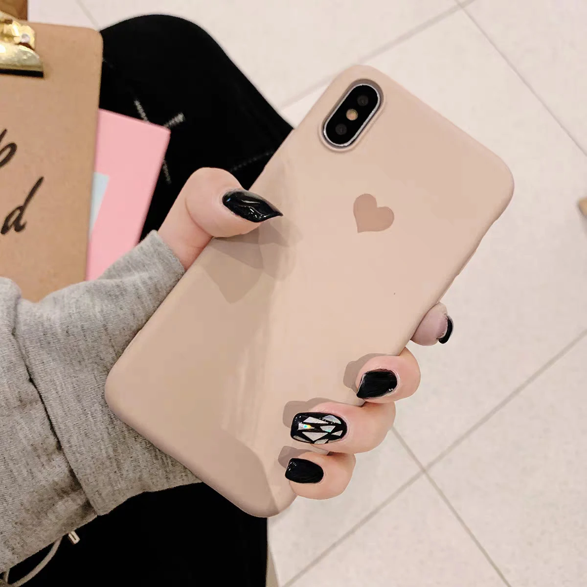04 Для iphone 7 8X11 Pro Max чехол для iphone 6 S 6s XS чехол для Max XR для iphone 7 8 Plus чехол мягкий милый розовый чехол с сердцем для девочек - Цвет: 04