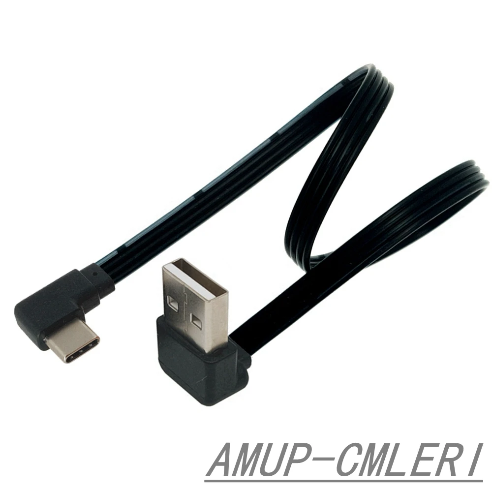 USB-C 유형 C 남성 왼쪽 오른쪽 위 아래 USB 2.0 남성 데이터 케이블에 90도 각도 USB 유형-c 플랫 케이블 0.1m/0.2m/0.5m/1m