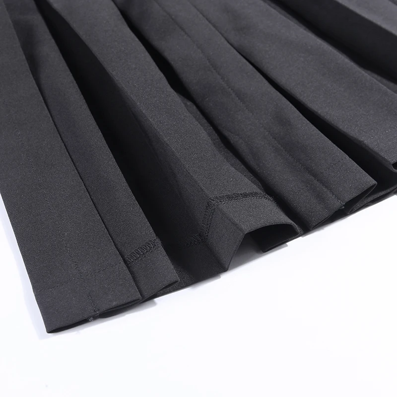 InsGoth Harajuku гранж-панк стиль черная плотная плиссированная юбка Женская Асимметричная юбка с высокой талией для девушек Готическая панк уличная юбка