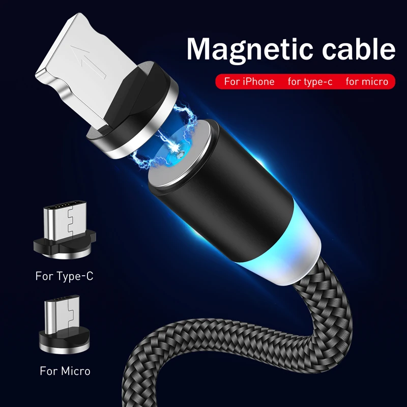 

KJOEW Magnetic Cable Micro usb Type C Fast Charging Adapter Micro Type-C Magnet Charger For Iphone 7 Samsung S10 S9 Plus xiaomi