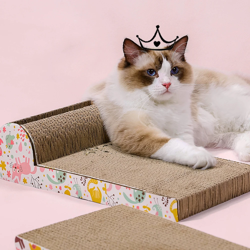 

1Pc Corrugated Paper Cat Claw Plate Cat Toys Kitten Pet Catch Plate Practical Durable Room-saving Creative Portative