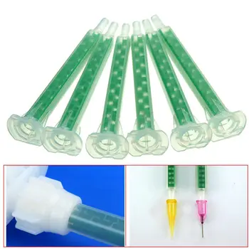 

50 Pcs F6-16 Green AB Glue Mixing Tube Static Mouth Section 16 Nozzles