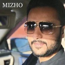

MIZHO 2022 Fashion Retro Cool Brand BLACK Men Sunglasses Polarized Big Mirror Lens Male Shield Sun Glasses Driving Oculos de sol