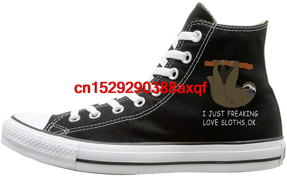 

Canvas Shoes I Just Freaking Love Sloths, Ok-1 Fashion High Top Lace Ups Sport Sneakers For Unisex