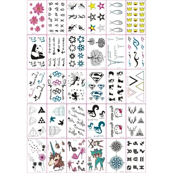

30pcs Temporary Tattoos Sticker Mix Pattern Flower Instant Tattoo Body Art Waterproof Arm Fake Tattoo Paper