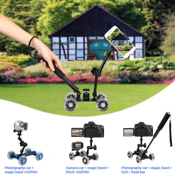 

Photography Camera Slider Tabletop Track Slider Rail Rolling Track Slider Skater Table Dolly Car Blue Flexible For Speedlite