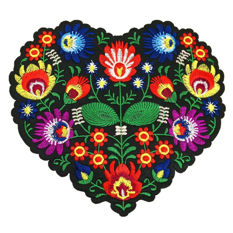 

Embroidery Patch For Clothing Jacket Heart Flower Accesorios Bordado Sewing Broderie Parches Para La Ropa Christmas Decoration