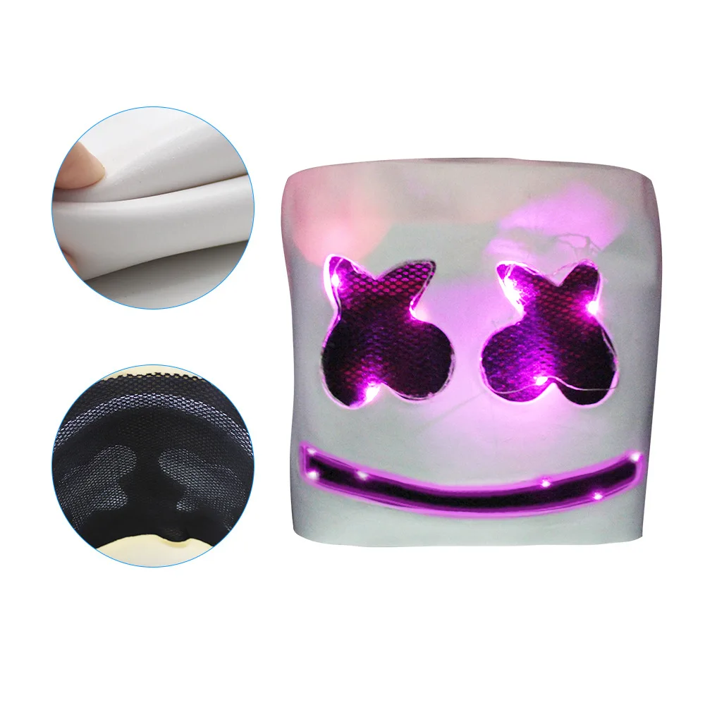 

Wholesale Dj Marshmello Led Mask Cosplay Full Head Helmet Bar Music Halloween Props