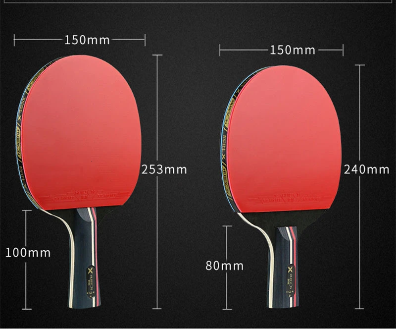 Huieson, 5 звезд, ракетка для настольного тенниса, короткая, длинная ручка, углеродное лезвие, резина, двойное лицо, прыщи-в пинг ракетки для понга с чехлом