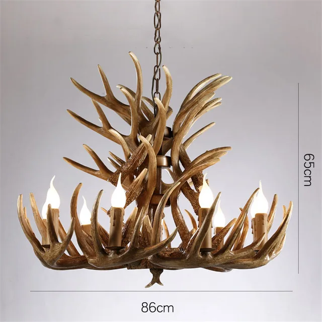 Современный светодиодный подвесной светильник Chandelire E14, подвесной светильник, промышленный светильник оленьи рога, Светильники для гостиной, кухни - Цвет корпуса: brown 18 heads