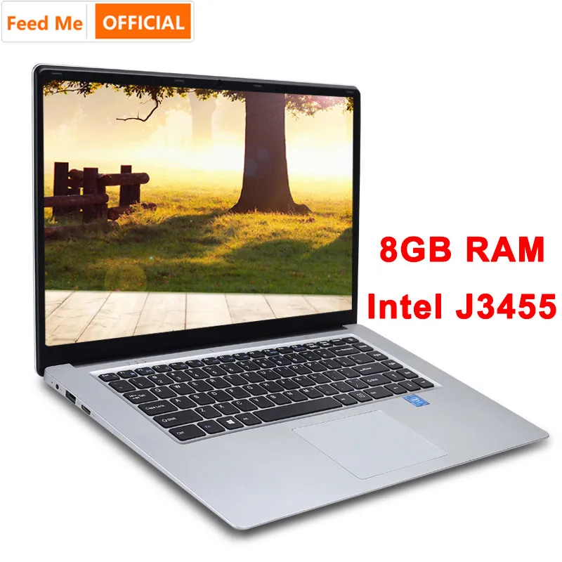 

15.6 inch 8GB RAM 256GB/512GB SSD Notebook intel J3455 Quad Core Laptops With FHD Display Ultrabook Student Computer