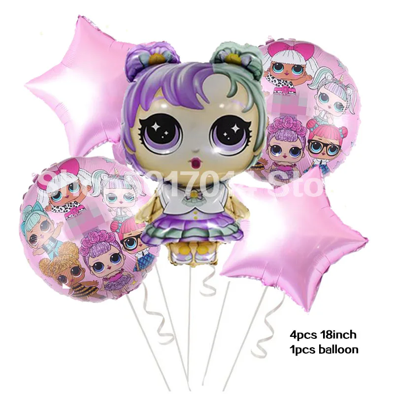 

5pcs Hot style surprise doll LOL aluminum balloon bar birthday party decoration wedding decoration balloons