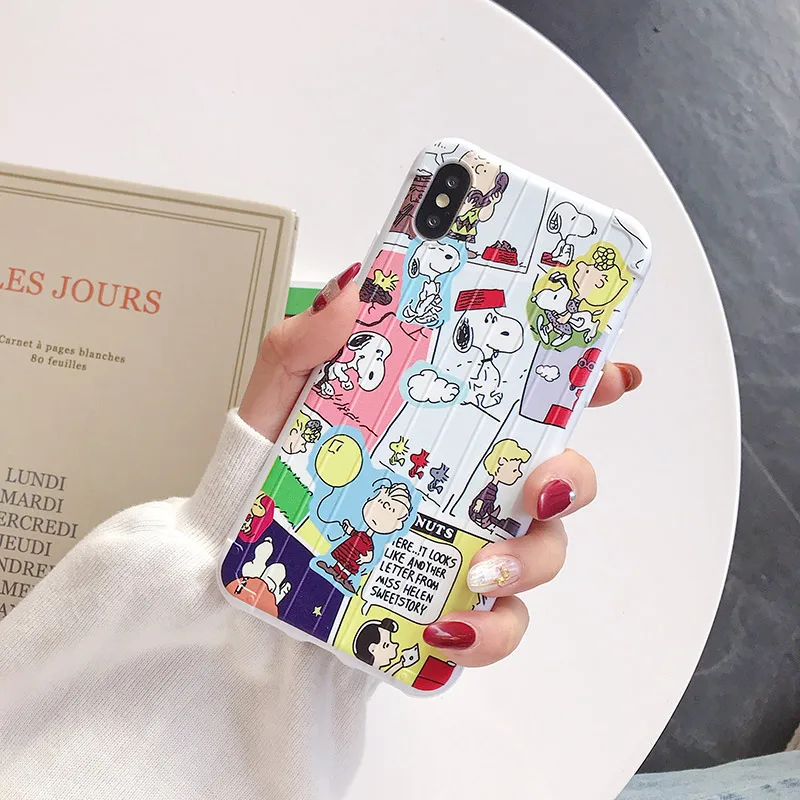 Чехол s с мультипликационным принтом «Charlie» коричневого цвета для iPhone 11, 7, 8, 6, 6S Plus, 3D полосатая мягкая задняя крышка из ТПУ для iPhone 11Pro, XS чехол для MAX XR Coque - Цвет: 1