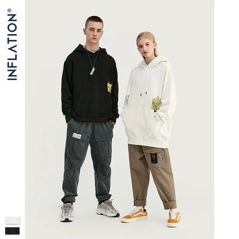 Мужская толстовка INFLATION Fashion хлопковая большого размера с принтом на спине осень