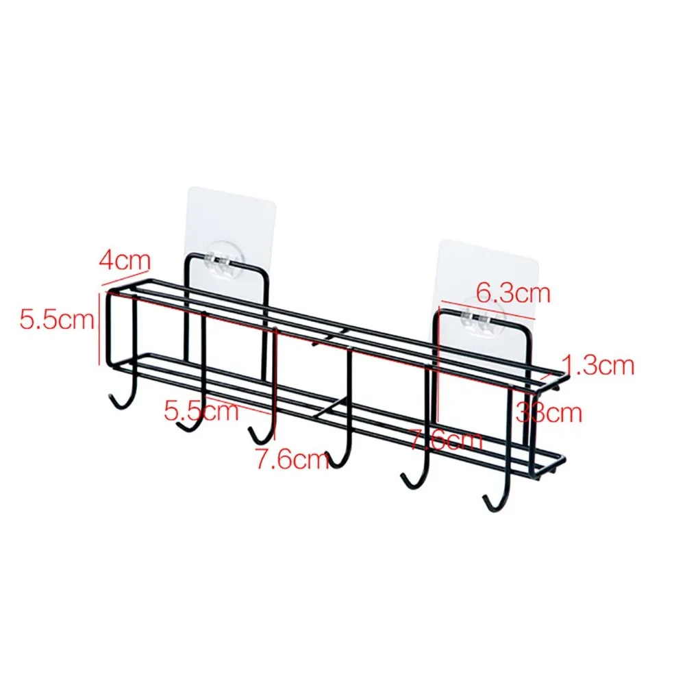 Крепкий липкий кухонный стеллаж для кухонных принадлежностей, настенные стеллажи, несущие крючки, полки для хранения