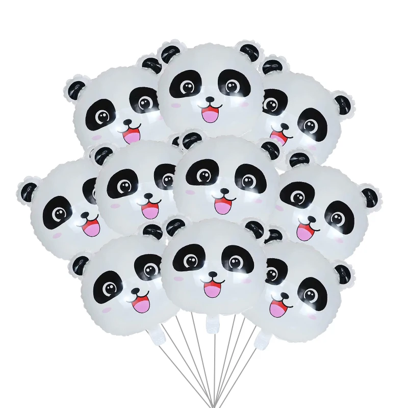 

10pcs 18inch Panda Balloon Aluminium Foil Helium Balloons Panda Head Balloon Bouquet Baby Shower Panda Birthday Party Supplies