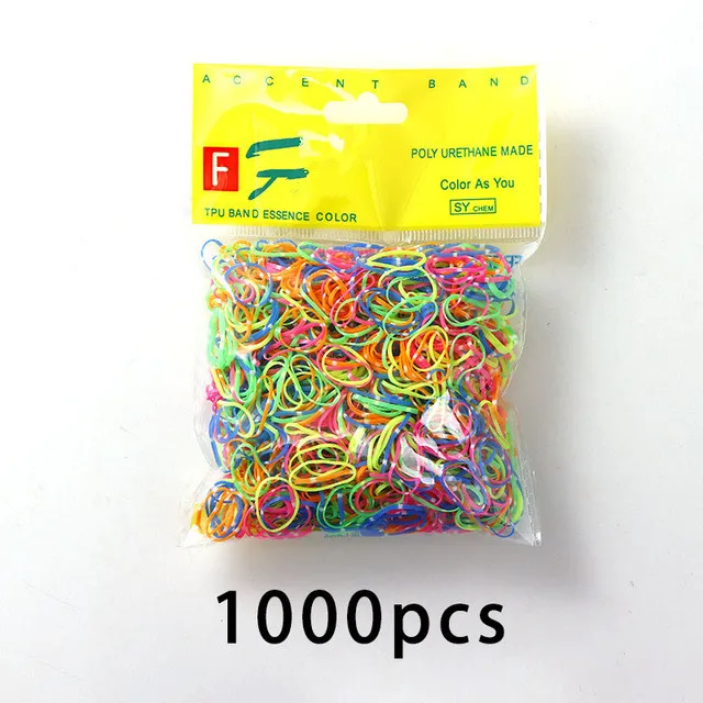 Mix 4 Цветные резинки для причесок 1000 шт., заколки для детей, резинки для косичек девочкам, резинки для еды, офиса, эластичные держатели для канцелярских принадлежностей - Цвет: Mix 4