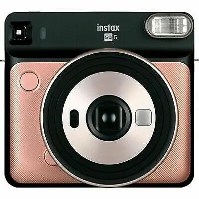 Используется, Fujifilm instax квадратная SQ6 мгновенная камера(румяна золото) с 3 упаковками квадратной черной рамки пленка Комплект
