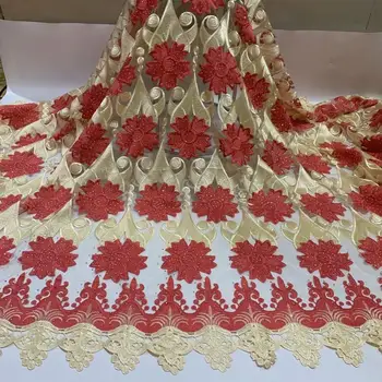 

latest african lace fabric with stones 5yards african fabric african lace fabric high quality lace fabric F37712