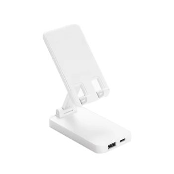 

Phone Holder with 4000MAh USB Power Bank Foldable Phone Stand Adjustable Height and Angle Compatible with Smartphone