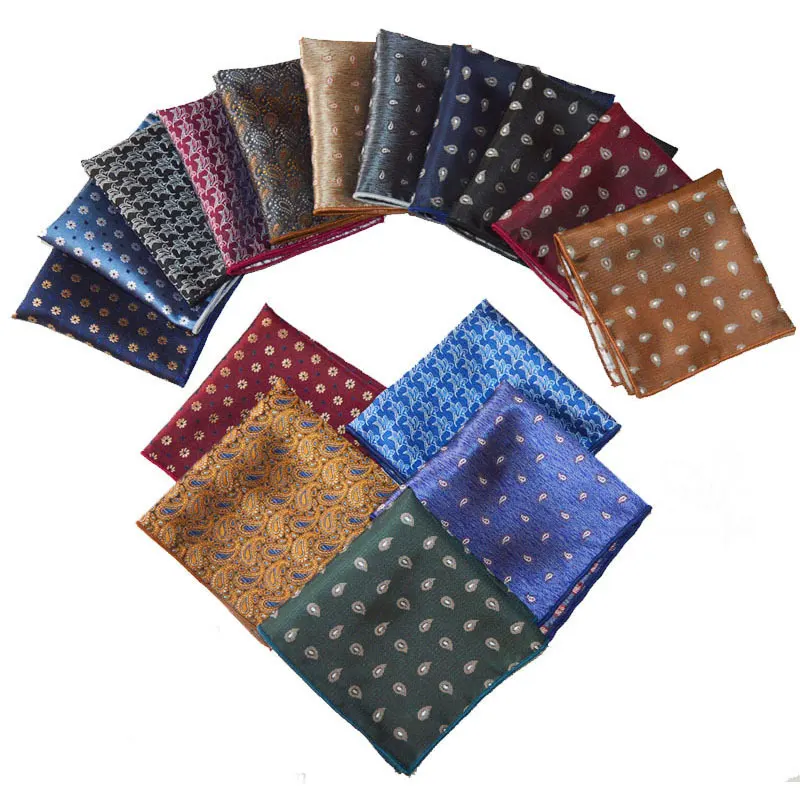 Винтажный Мужской квадратный Карманный носовой платок с цветочным принтом в