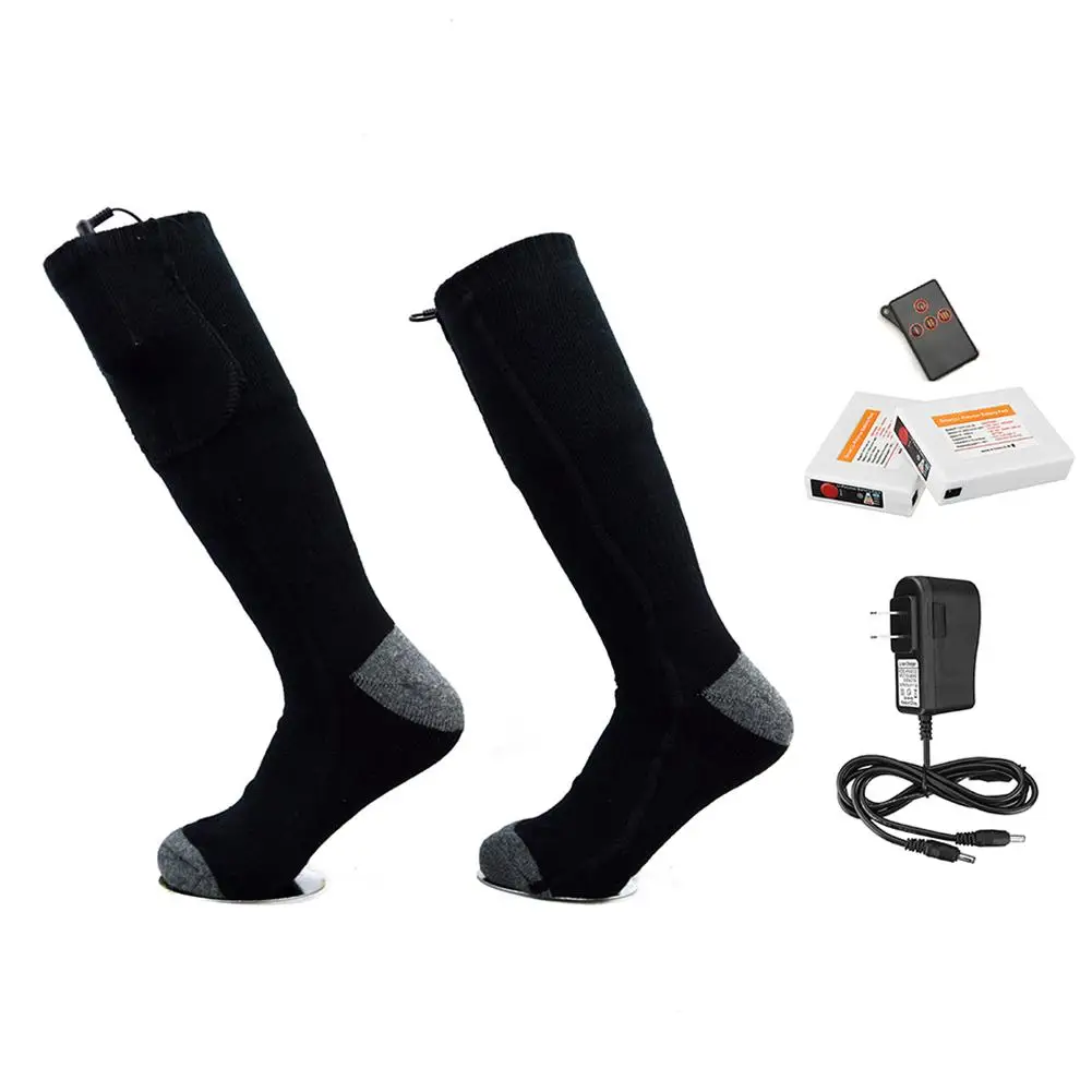 Дистанционный Электрический подогреваемый спортивный носок теплые носки зимнее использование 3,7 V полимерный аккумулятор безопасное напряжение 3 уровня температуры для мужчин и женщин Горячая