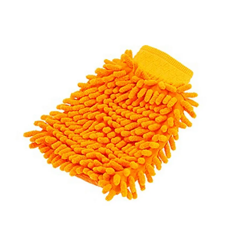 Orange Рукавица из мягкой сетчатой ткани тип стирки перчатки для автомобиля Не оставляющий царапин для дома, для окон и стекла Кухня перчатка мойки инструменты для чистки-1 шт - Цвет: Orange