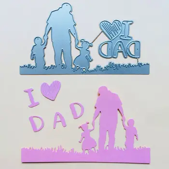 

I Love Dad Metal Cutting Dies Stencil Scrapbooking DIY Album Stamp Paper Card Y1QB