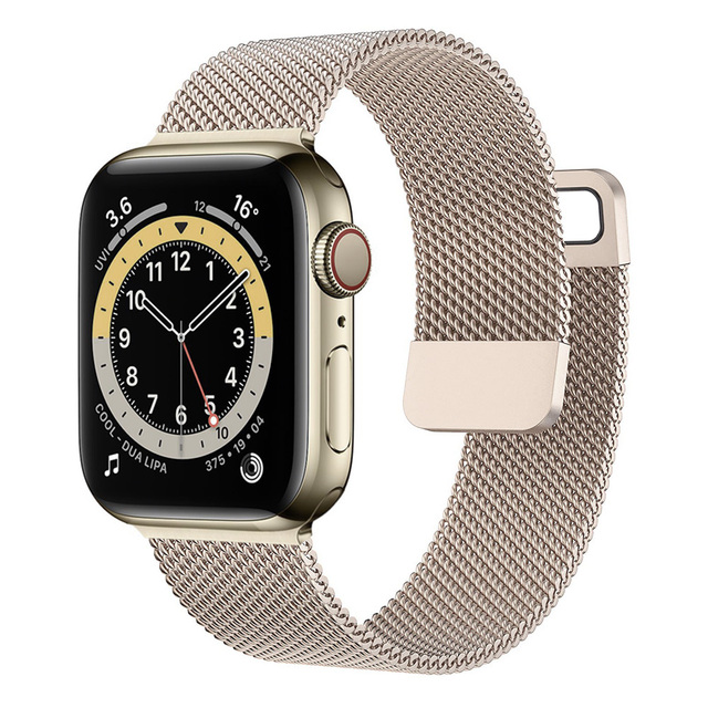 For Apple watch Band 7 45mm 40mm 38mm 42mm 41 44 mm Accessorie milanese Loop Metal bracelet for iWatch series 7 4 5 6 se 3