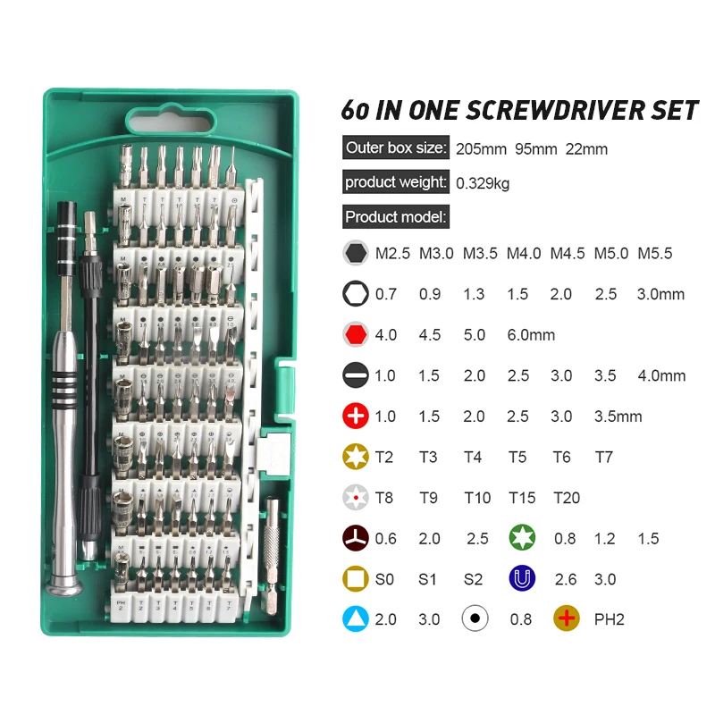108 in1 Screwdriver Set Small Torx Multi-function Precision Screwdriver Bits For Phone Laptop Electronic Device Repair Hand Tool