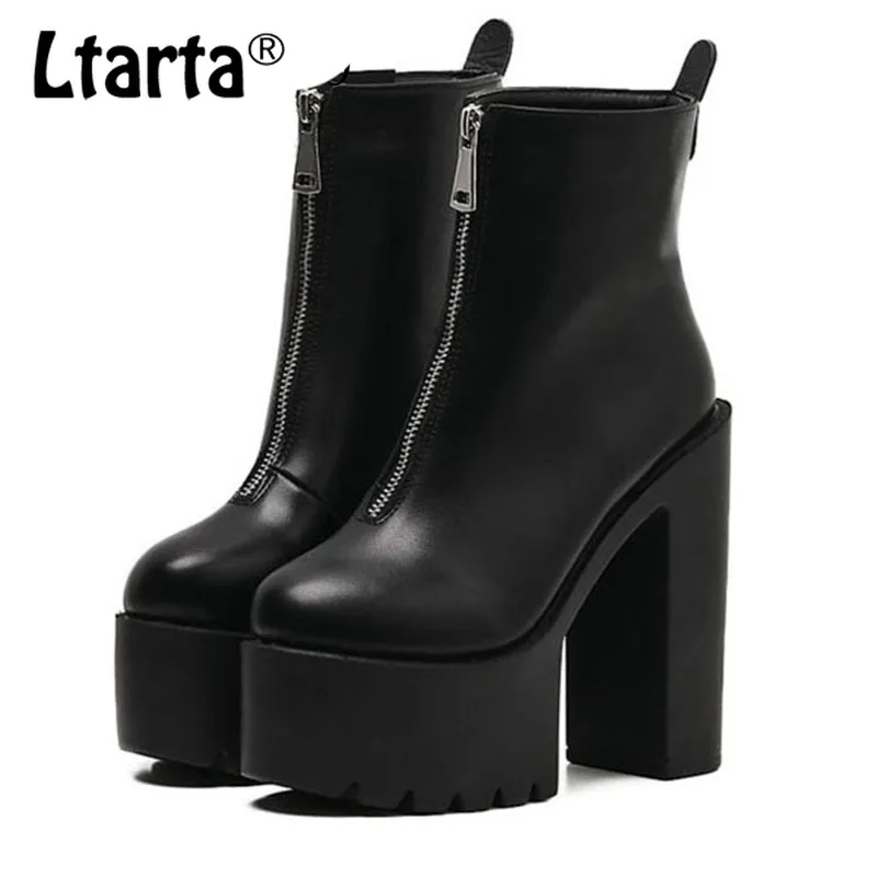 LTARTA/высокие сапоги; короткая платформа; Водонепроницаемая платформа; молния; Высокий каблук; женские ботинки; Тонкие Ботинки martin. JXQ-1888-21