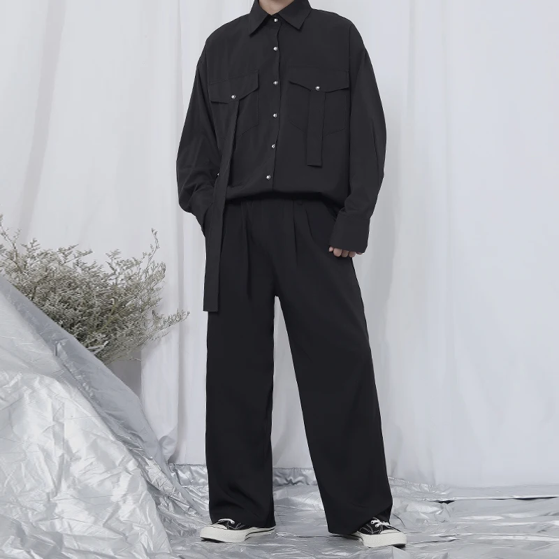 S~ 6XL! На заказ, новая мужская одежда, модная, индивидуальная, средней длины, дизайн, свободный стиль, длинный рукав, рубашка