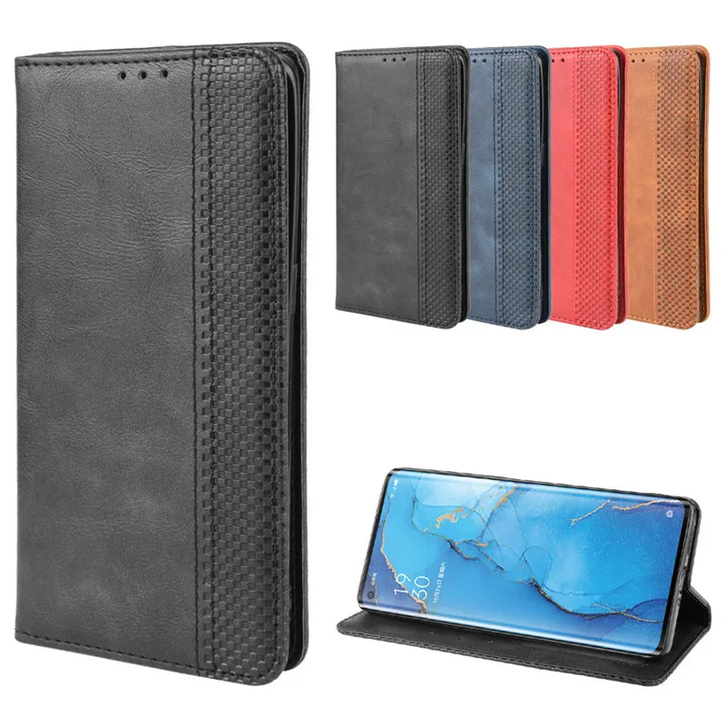 Flip Vintage Wallet Cases For OPPO Reno3 Reno 3 Pro Card Stand Magnetic Book TPU Leather Case Capa Cover Shell | Мобильные телефоны